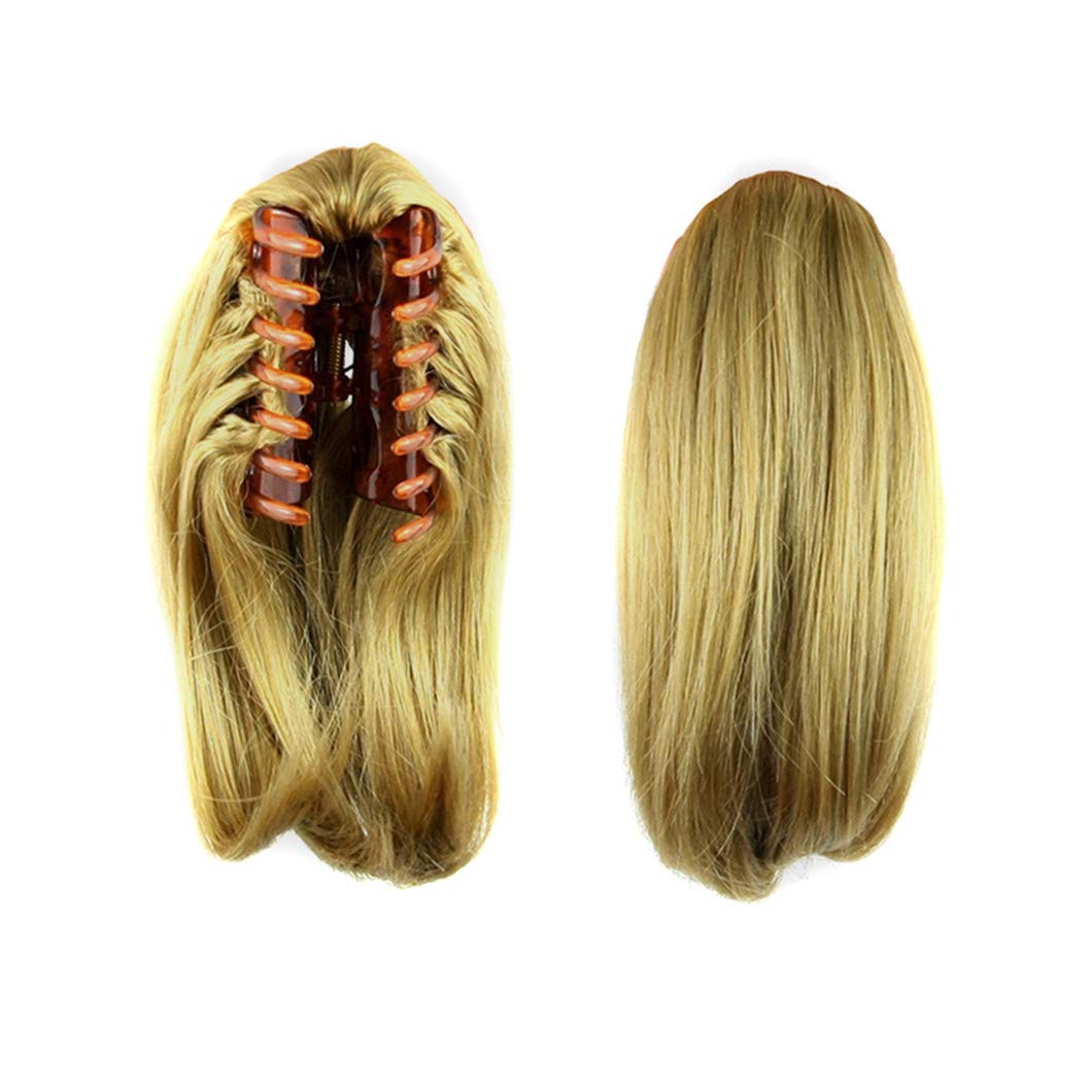 Natural Color 8-Inch Synthetic Hair Ponytail Extensions with Clip for Women - Easy Hair Bun & Claw Style - Perfect for Daily Wear, Parties & Cosplay