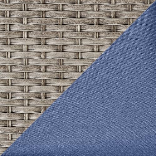 Gray Wicker / Blue Cushion