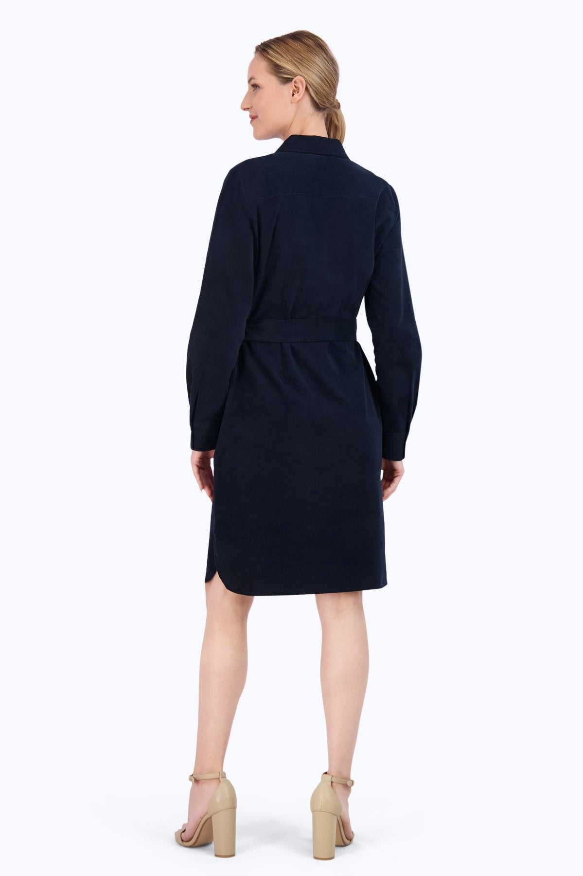 Rocca Women's Pinwale Corduroy Long Sleeve Dress - Stylish Fall & Winter Outfit for Casual Wear, Office, and Date Nights