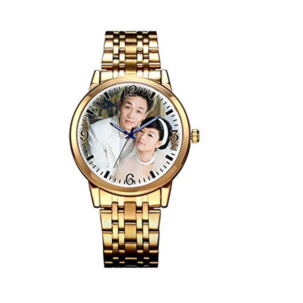 Custom Photo Quartz Watch - Personalized Stainless Steel Wristwatch with Engraved Picture - Perfect Gift for Anniversary, Birthday & Special Occasions