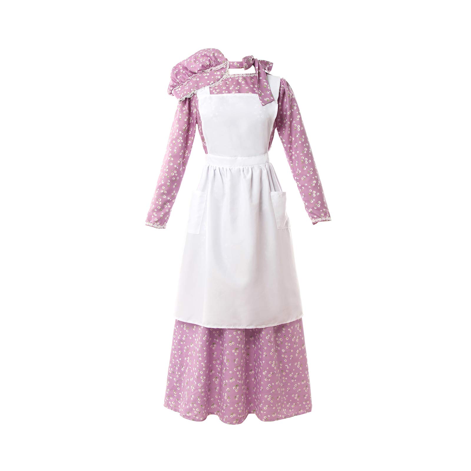 Pioneer Prairie Dress for Women - Vintage Colonial Costume & Pioneer Trek Clothing - Perfect for Historical Reenactments, Cosplay, and Themed Events