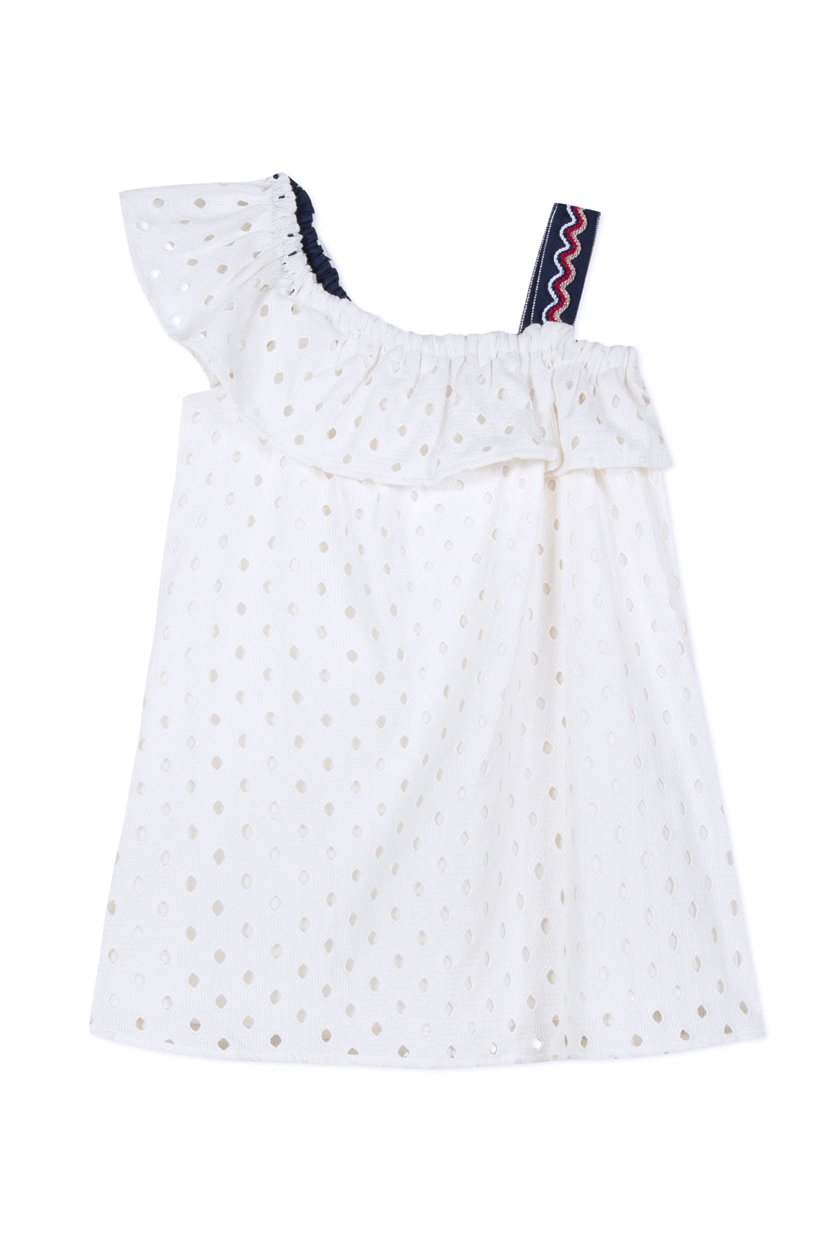 Catimini Girls Cotton Eyelet Dress - Floral Embroidery Summer Dress for Toddlers & Kids - Perfect for Parties, Photos & Special Occasions