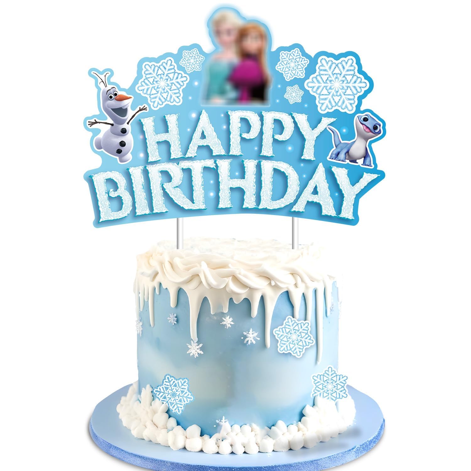 Snowflake Princess Cake Topper for Girls & Boys - Frozen Birthday Party Decorations | Perfect for Baby Showers, Kids Birthday Cakes & Winter Themed Celebrations