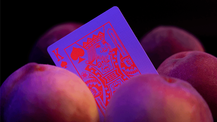 Glow-in-the-Dark Playing Cards - Peach Color Deck for Magic Tricks, Poker Nights & UV Party Games | Premium Fluorescent Card Set for Cardistry, Blacklight Events & Nighttime Entertainment