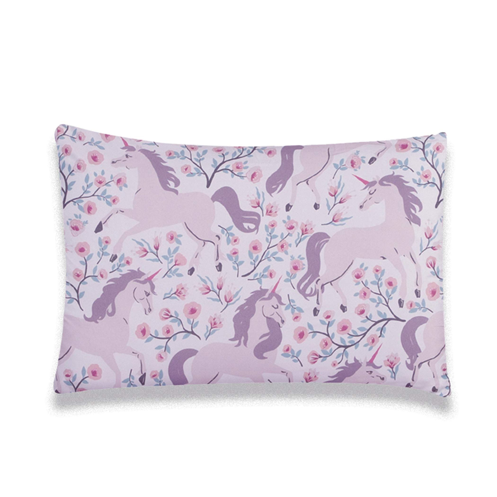 Floral Unicorn Twin Comforter Set for Kids - 5-Piece Super Soft Unicorn Bedding with 3 Magical Throws & Reversible Pillow Shams - Perfect for Girls' Bedrooms & Sleepovers