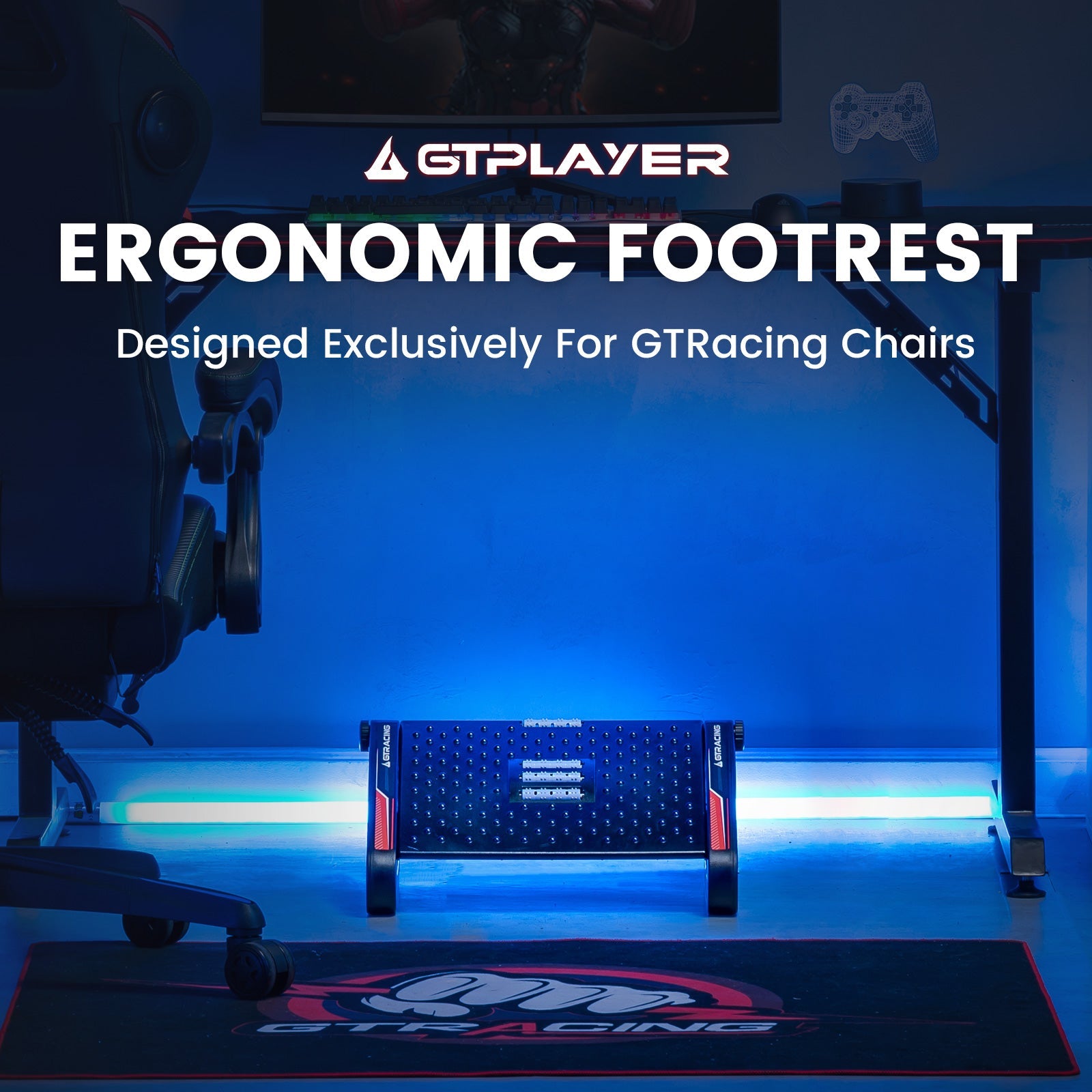 Adjustable Ergonomic Under Desk Foot Rest for Office & Home - Improve Posture & Comfort While Sitting - Perfect for Work, Gaming & Study