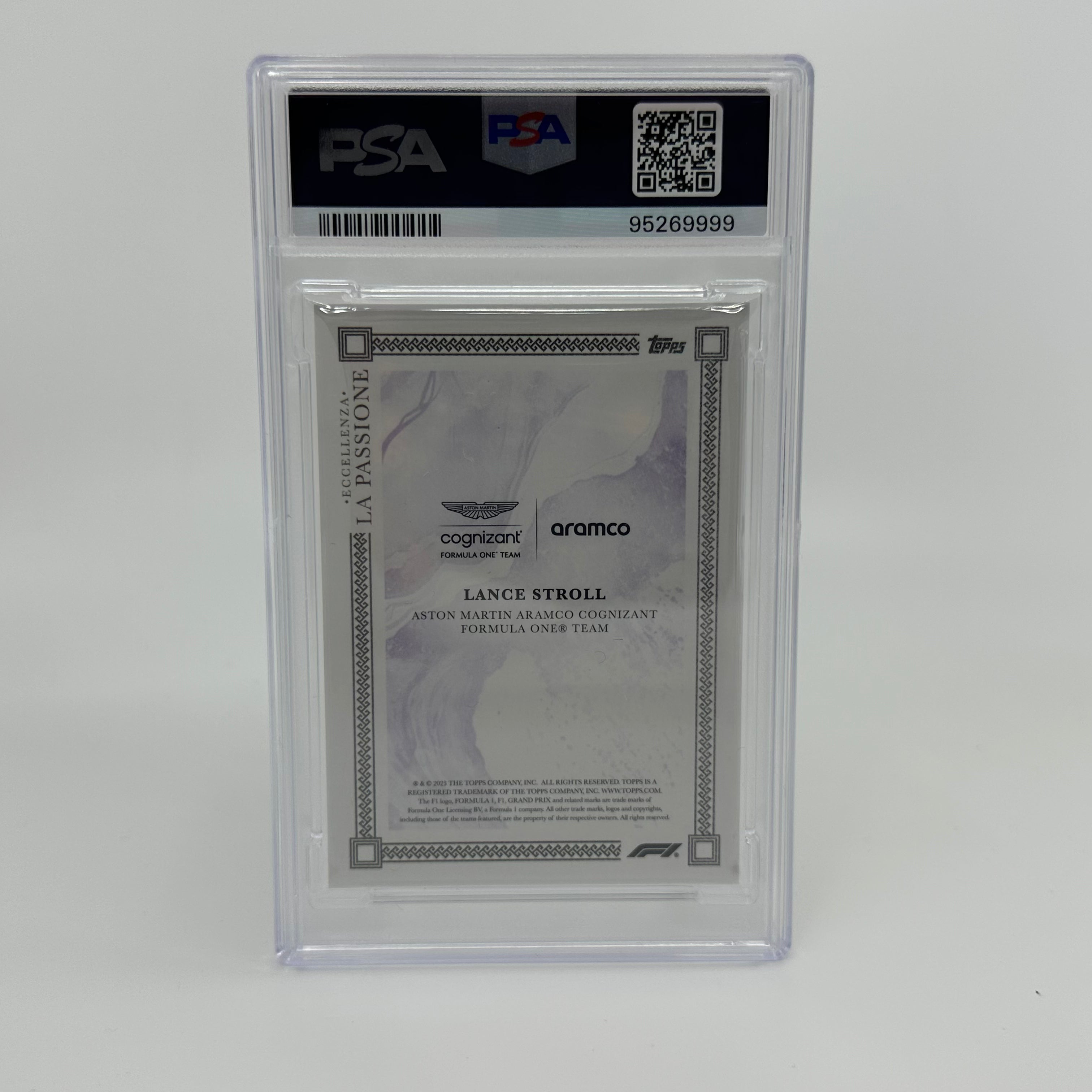 2023 Eccellenza La Passione PSA 9 Lance Stroll Purple Trading Card - Perfect for Collectors, Sports Memorabilia Enthusiasts & F1 Racing Fans Display