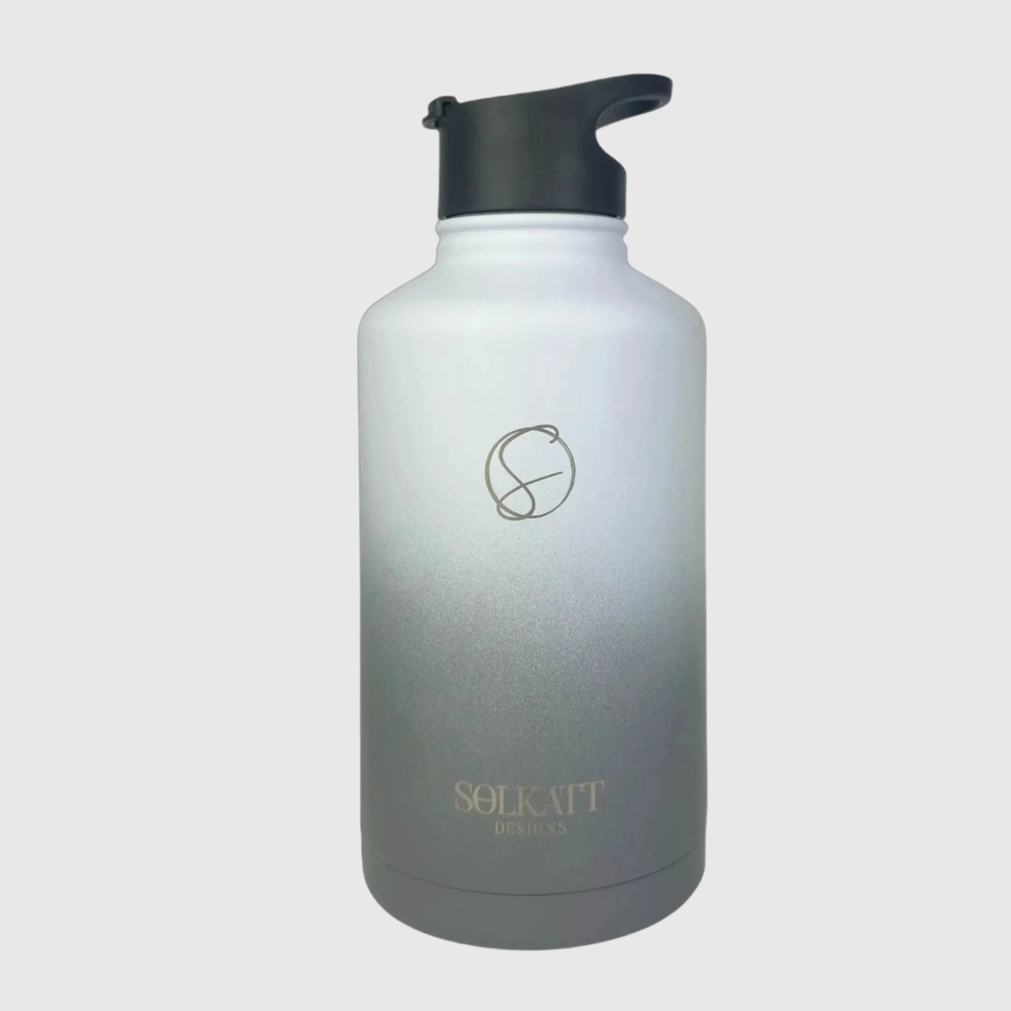 Premium Misty Grey Insulated Stainless Steel Water Bottle 64oz (1.9L) - Keeps Drinks Cold 24Hrs/Hot 12Hrs - Perfect for Hiking, Gym & Outdoor Activities