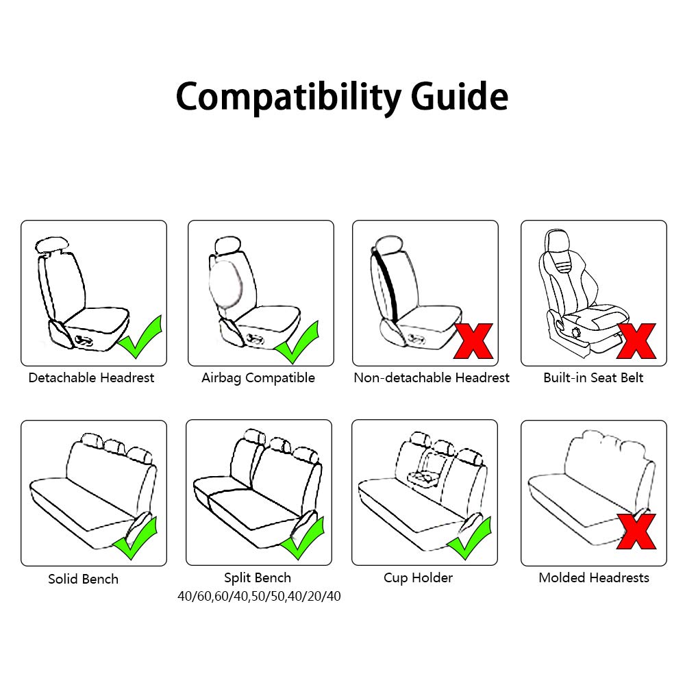 Premium Universal Leather Car Seat Covers Full Set - 5-Seat Leatherette Protection for Sedans, SUVs & Trucks | Waterproof, Durable & Easy to Install | Perfect for Daily Commute, Road Trips & Family Vehicles