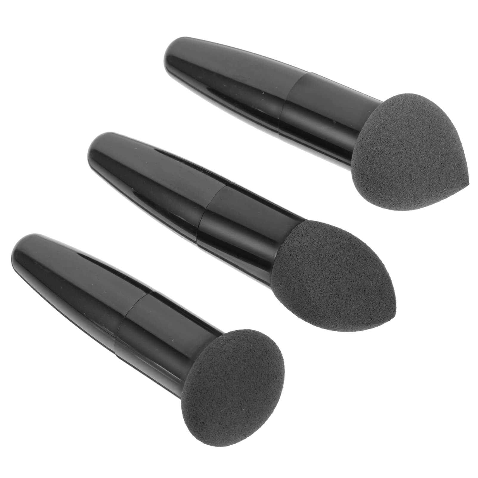 OSALADI 3-Piece Makeup Sponge Set - Beauty Blender, Egg Puff Foundation Sponge & Cosmetic Blender for Flawless Makeup Application | Perfect for Women & Girls | Black Makeup Sponges | Ideal for Liquid Foundation, Concealer & Powder Blending