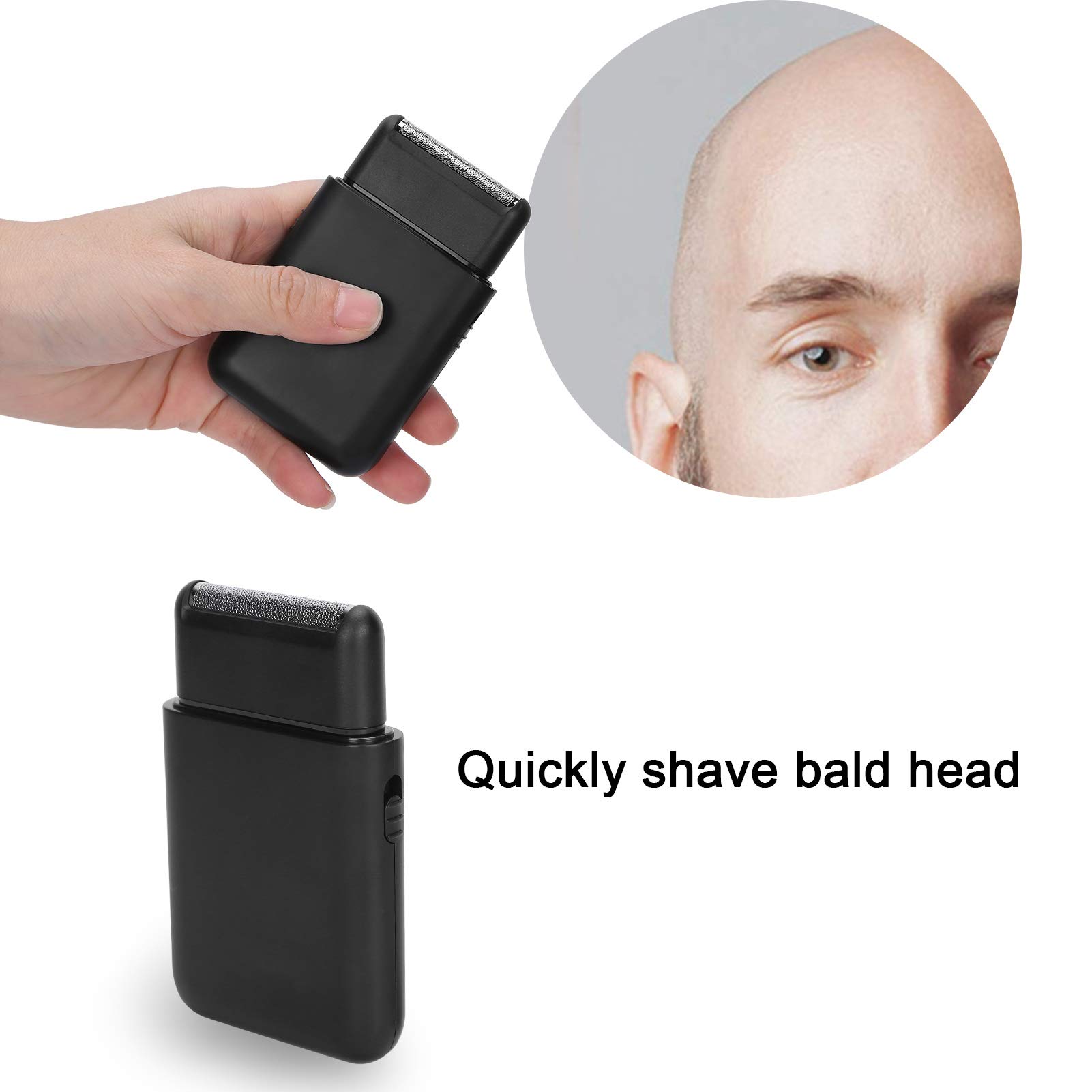 Electric Bald Shaver for Men - USB Rechargeable Cordless Head Shaver, Portable Travel Beard Trimmer - Perfect for Home, Gym & Business Trips