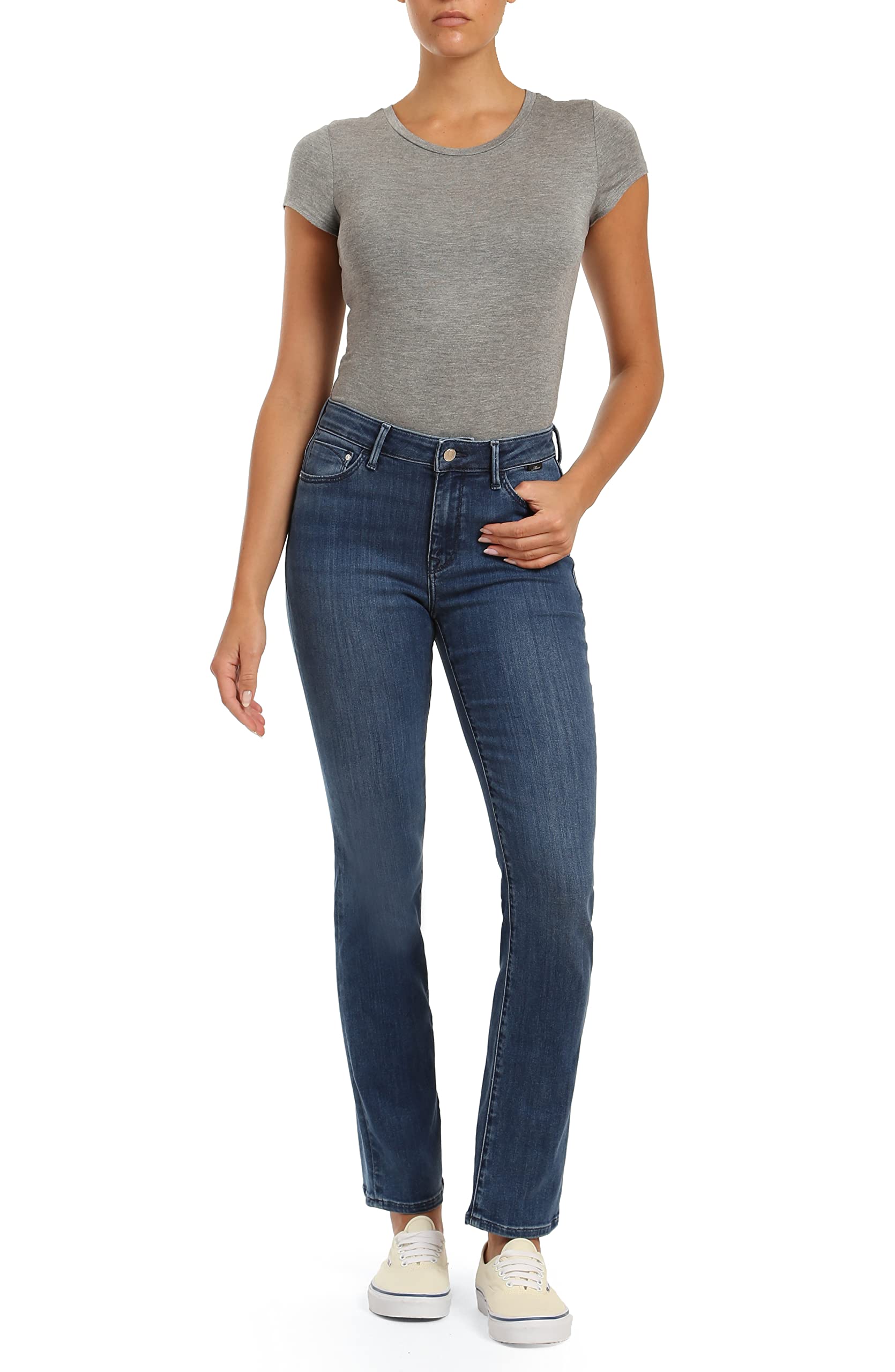 Mavi Women's Kendra High Rise Straight Boyfriend Jeans - Stretch Denim Pants for Women, Comfortable & Machine Washable - Perfect for Casual Wear, Office Outfits and Weekend Errands
