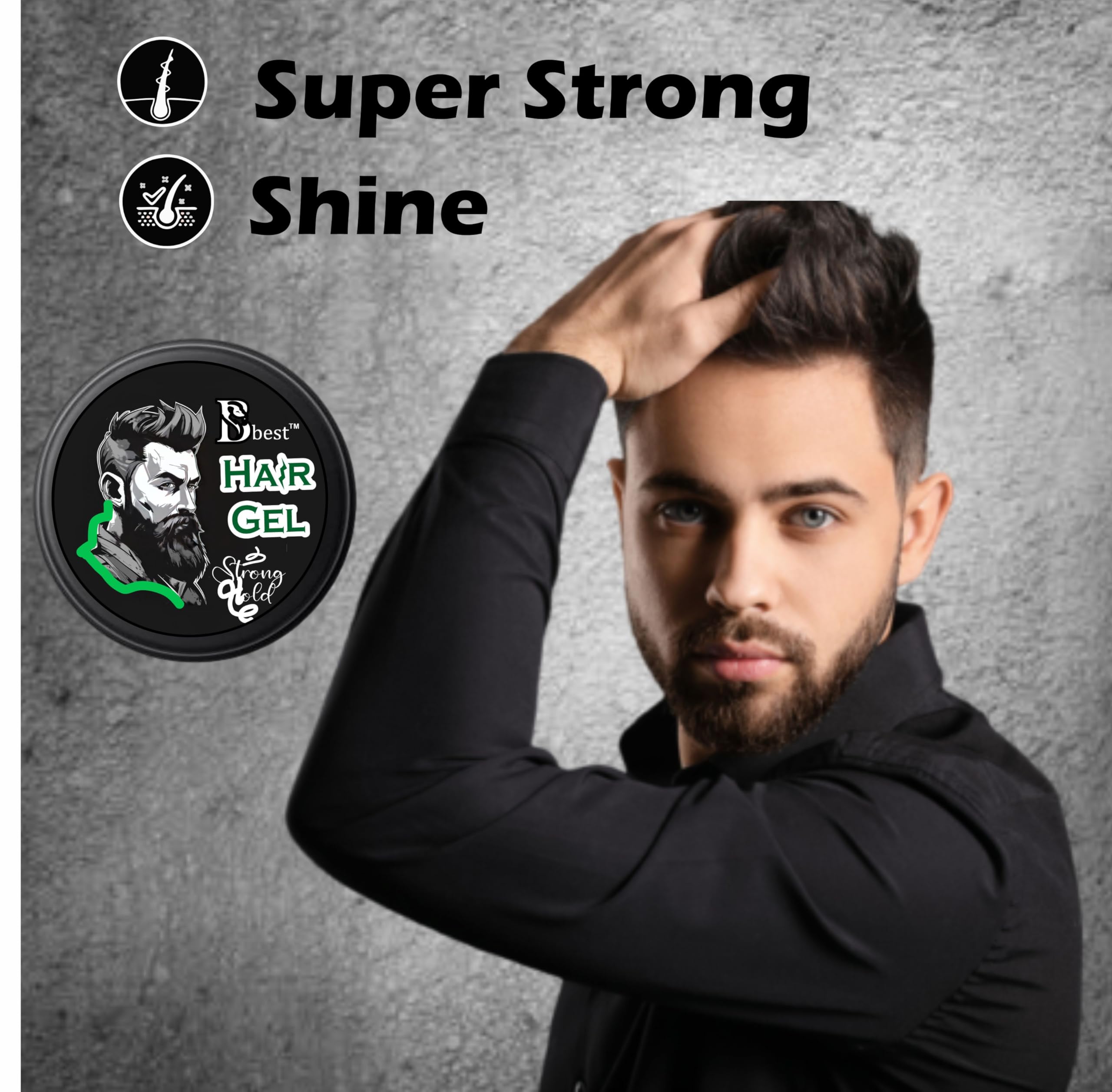 BBest Styling Hair Gel (3.5 oz) - Strong Hold for Curly & Straight Hair | Controls Flyaways | Enhances Curls & Texture | Perfect for Slicked-Back Styles & Short Hair | Salon-Quality Styling for Men & Women | Great for Daily Use, Special Occasions & Professional Looks