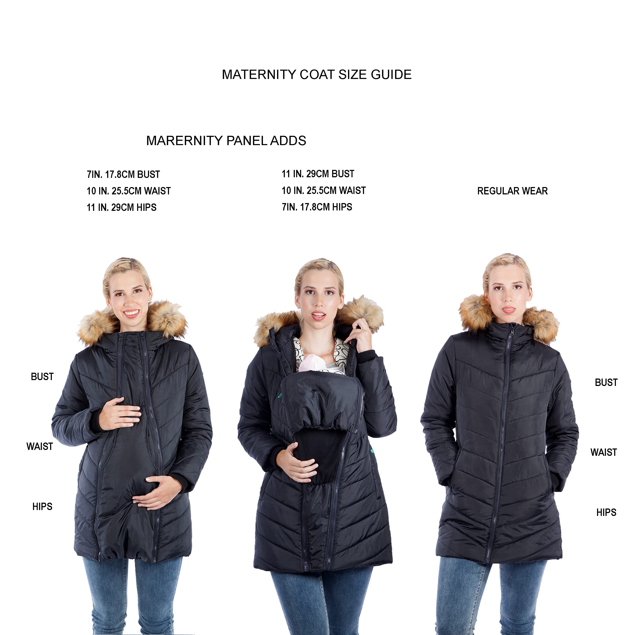 Maternity Jacket Quilted 3 in 1 Technology - Versatile Winter Coat for Pregnant Women, Perfect for Outdoor Adventures and Everyday Comfort