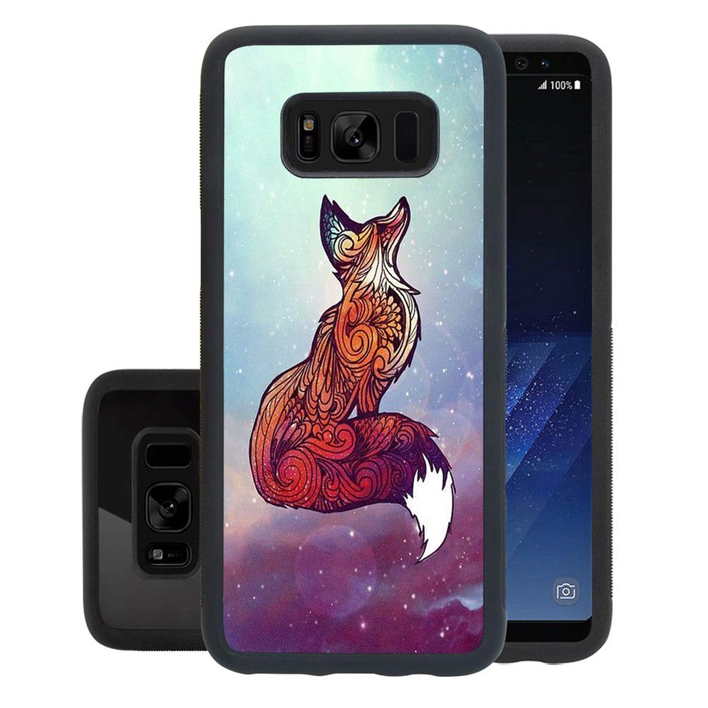 DragonCat Space Fox Samsung Galaxy S8 Case - Durable Hard Shell Back Cover with Tire Pattern & Soft Edge TPU+PC Material - Protective Phone Case for Samsung Galaxy S8 (Black) - Perfect for Daily Use, Travel, and Outdoor Activities