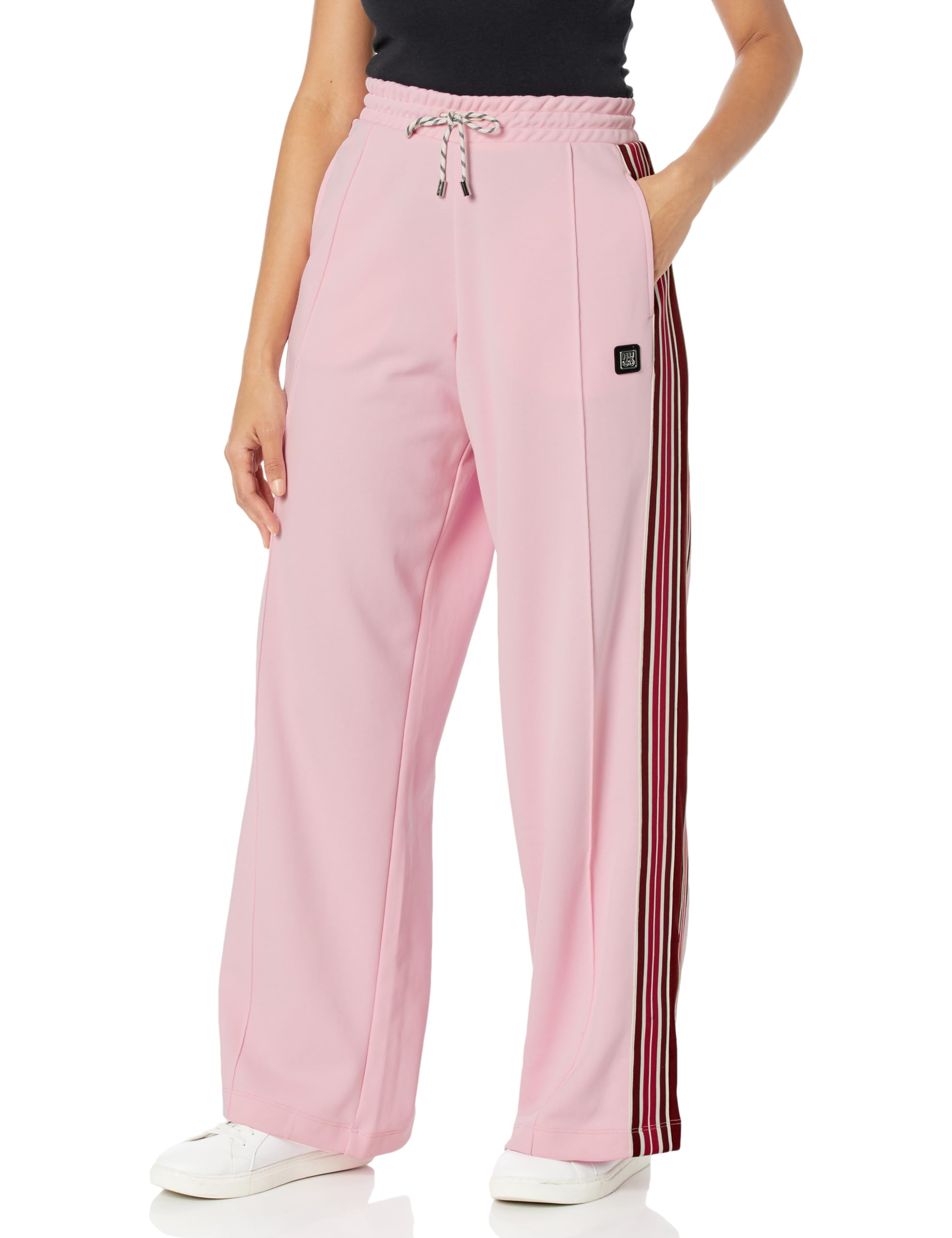 HUGO Women's Retro Wide Leg Track Style Pants - High Waisted Comfortable Lounge Pants for Yoga, Running, Workout & Casual Wear