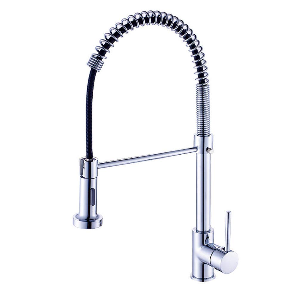 **Deck Mounted Single Hole Pull Out Kitchen Faucet - Chrome Finish Sink Mixer Tap with Handle | Perfect for Modern Kitchens & Easy Dishwashing**