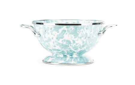 1 Quart Sea Glass Swirl Small Colander for Kitchen - Perfect for Washing Fruits, Vegetables, and Pasta Drainage