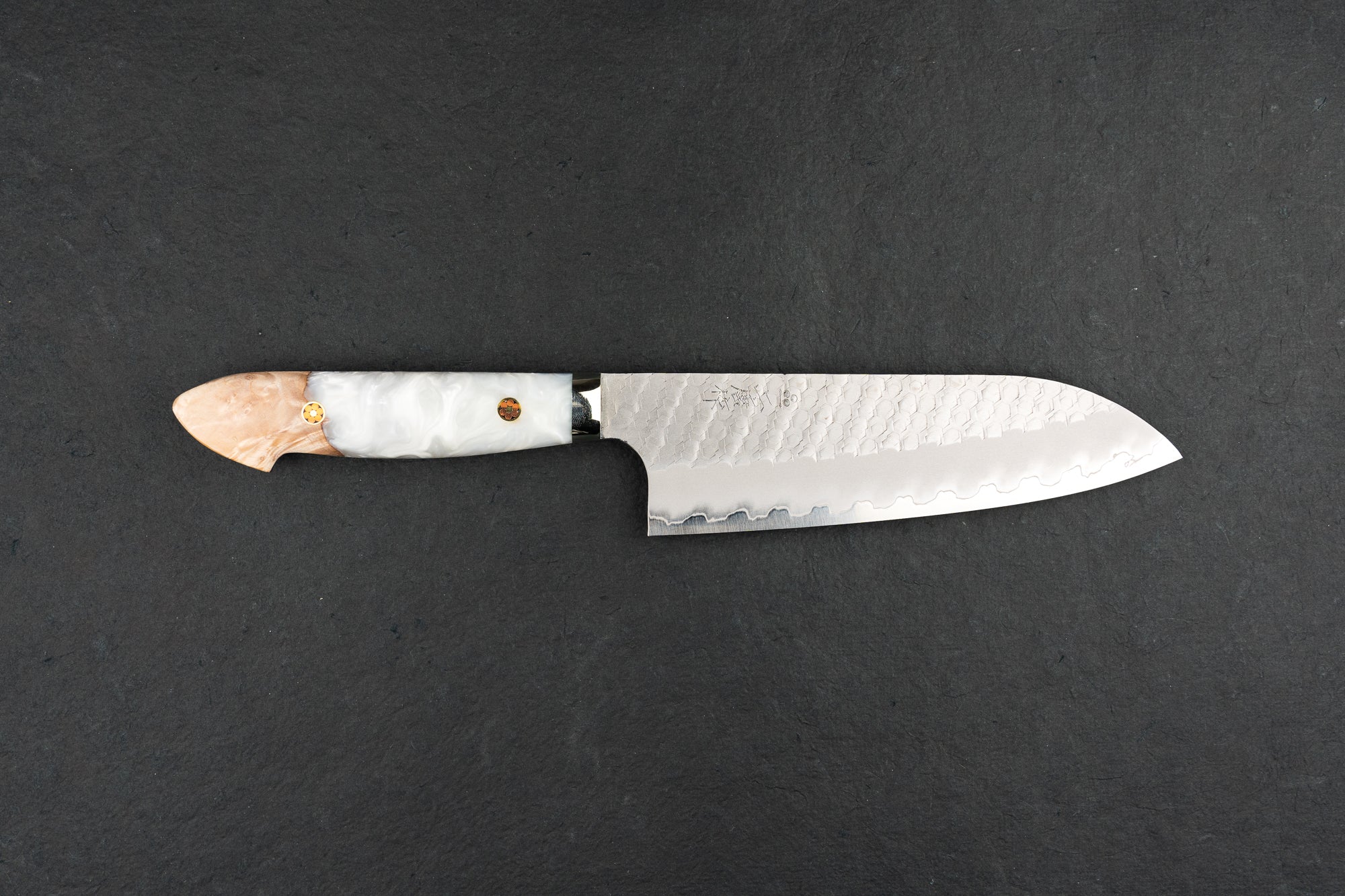 Nigara SG2 Migaki Tsuchime Western Santoku Knife 180mm - Premium Japanese Kitchen Knife for Slicing, Dicing & Chopping - Perfect for Home Chefs & Professional Kitchens
