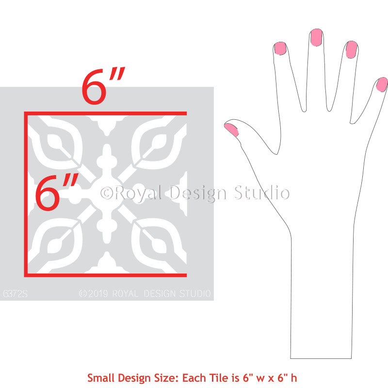 Petra Tile Stencil - Reusable DIY Floor & Wall Stencil for Creative Home Decor - Perfect for Bathroom, Kitchen Backsplash, and Patio Design