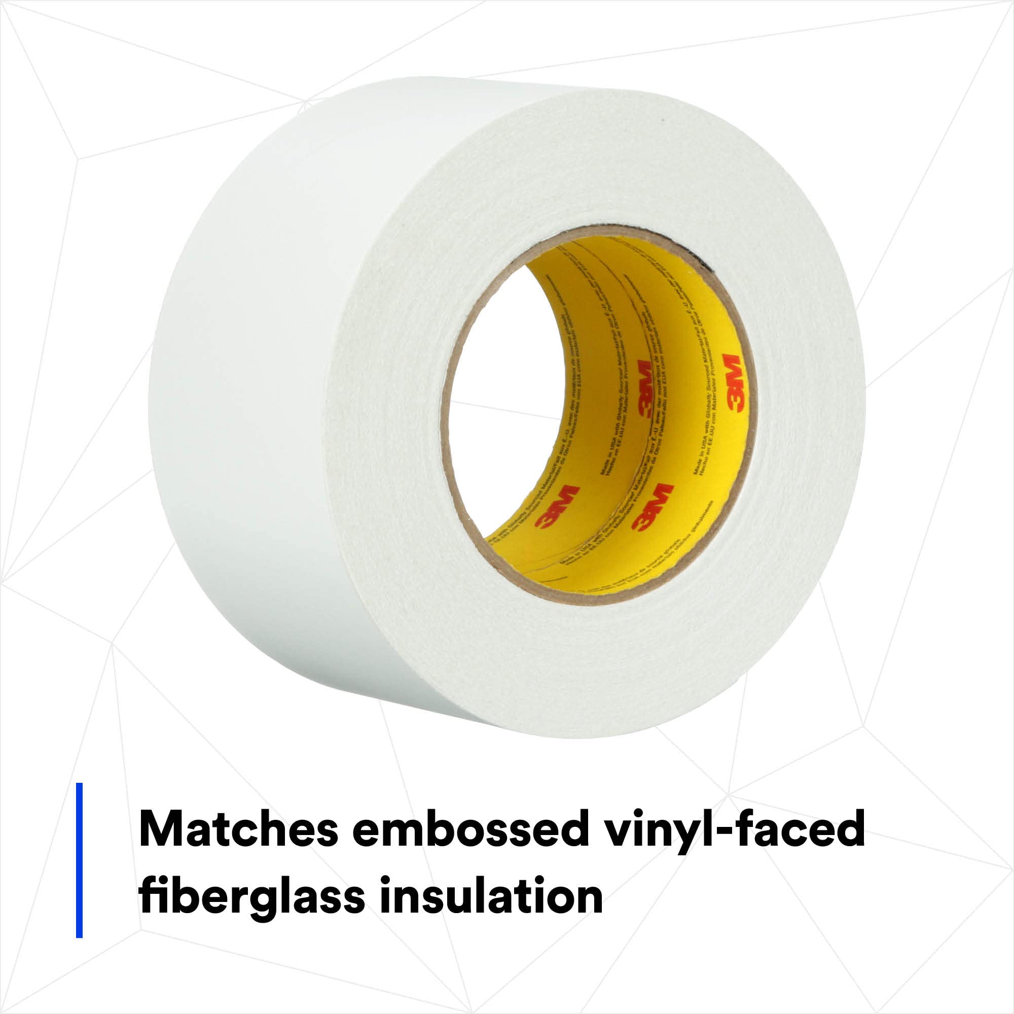 3M Venture Tape Vinyl Seaming Tape 460V - White, Embossed, Cold Weather Adhesive, 2.83
