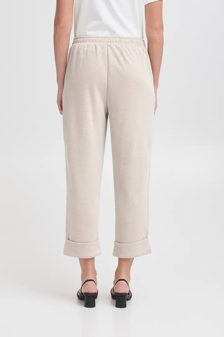 Stylish Penny Cropped Pants in Simply Taupe - Women's High Waisted Casual Trousers for Work, Travel & Everyday Wear