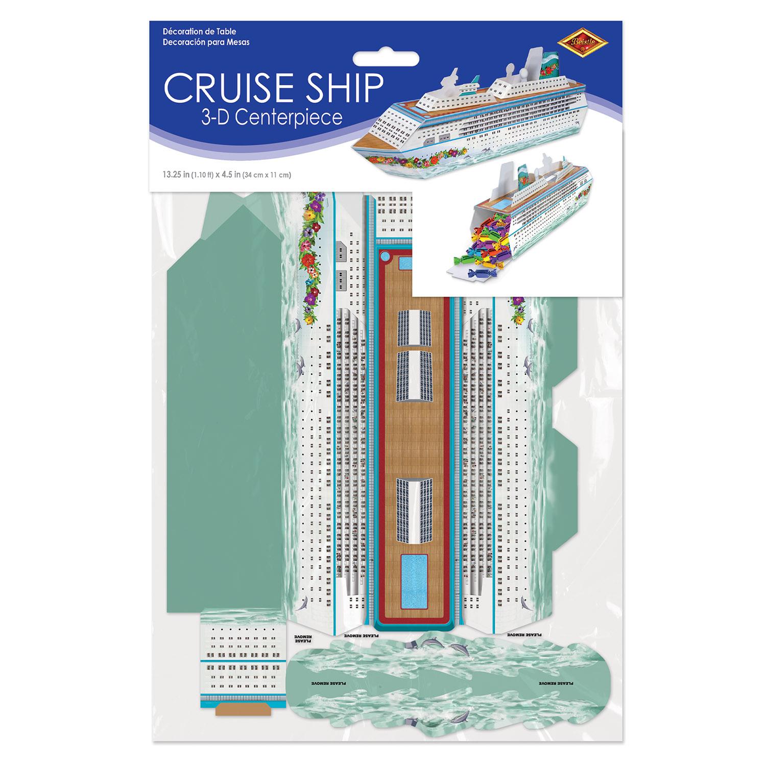12 Pack Beistle 3D Cruise Ship Party Centerpieces - Nautical Theme Table Decorations for Cruise, Beach, and Ocean Themed Parties