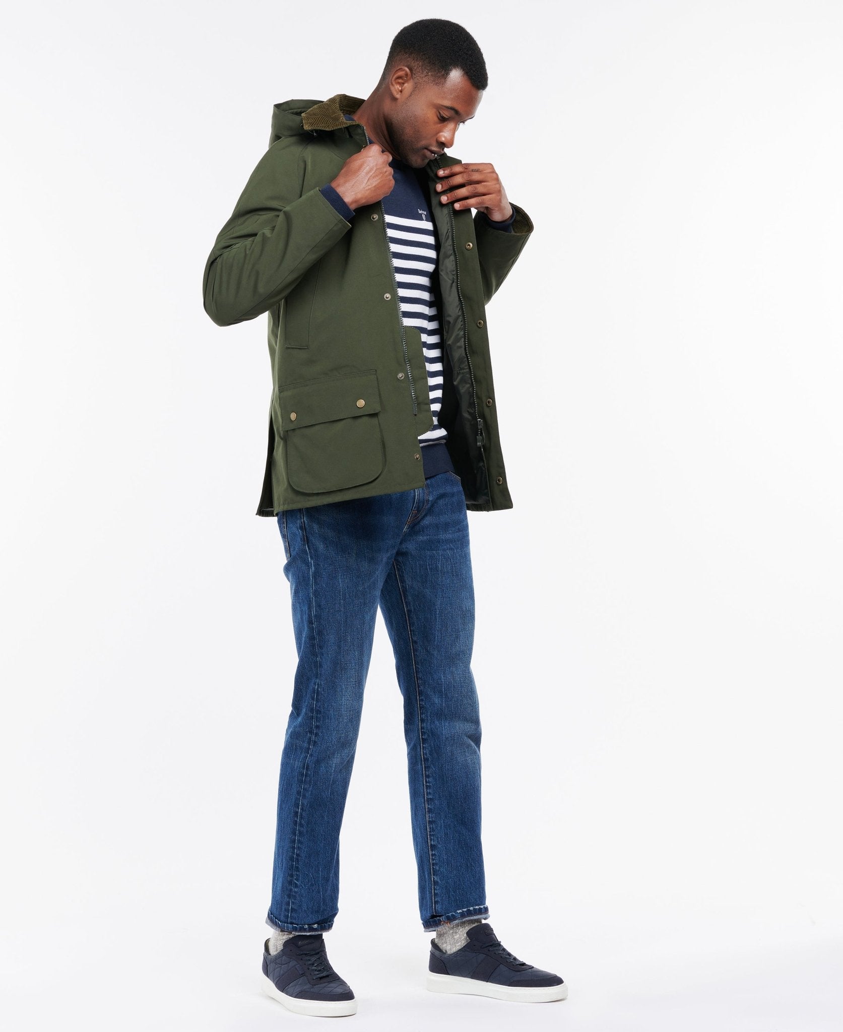 BARBOUR Waterproof Ashby Jacket for Men - Classic Waxed Cotton Outdoor Coat in Sage Green | Rainproof Windbreaker for Hiking, Camping & Urban Commute