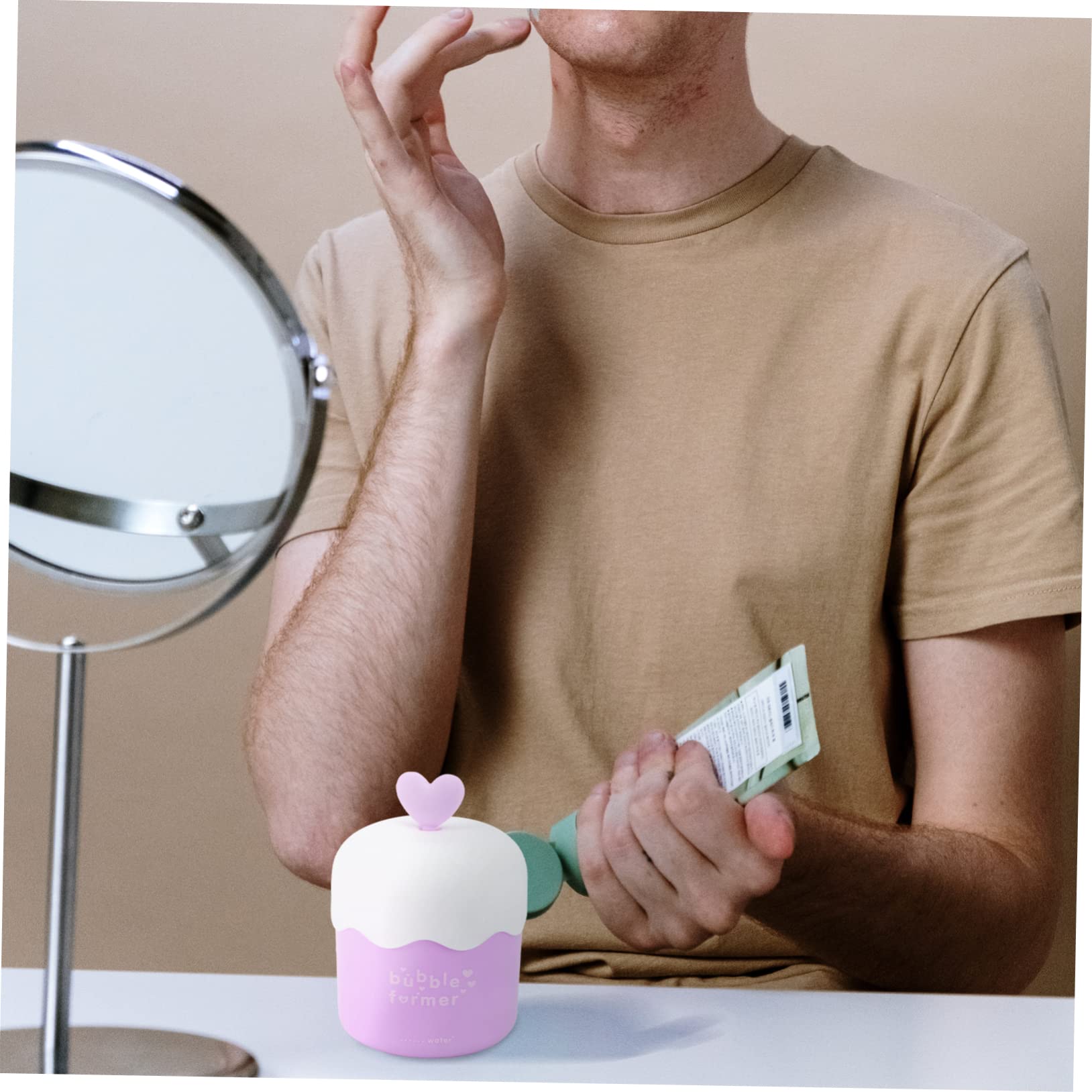 FRCOLOR Portable Facial Cleansing Bubble Maker Cup - 1pc Rich Foam Generator for Deep Skin Cleansing | Travel-Friendly Beauty Skincare Tool | Perfect for Home, Travel & Spa Use