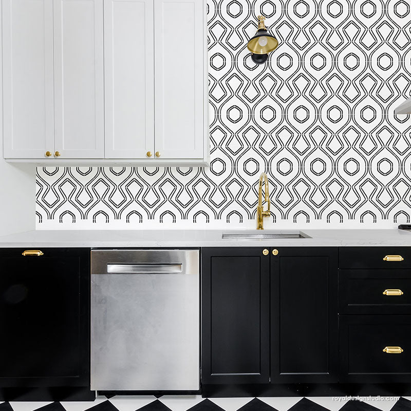 Tatum Wall Stencil Kit - DIY Decorative Painting Template for Home Decor, Nursery, Bedroom & Living Room - Reusable & Easy to Use for Creative Wall Designs