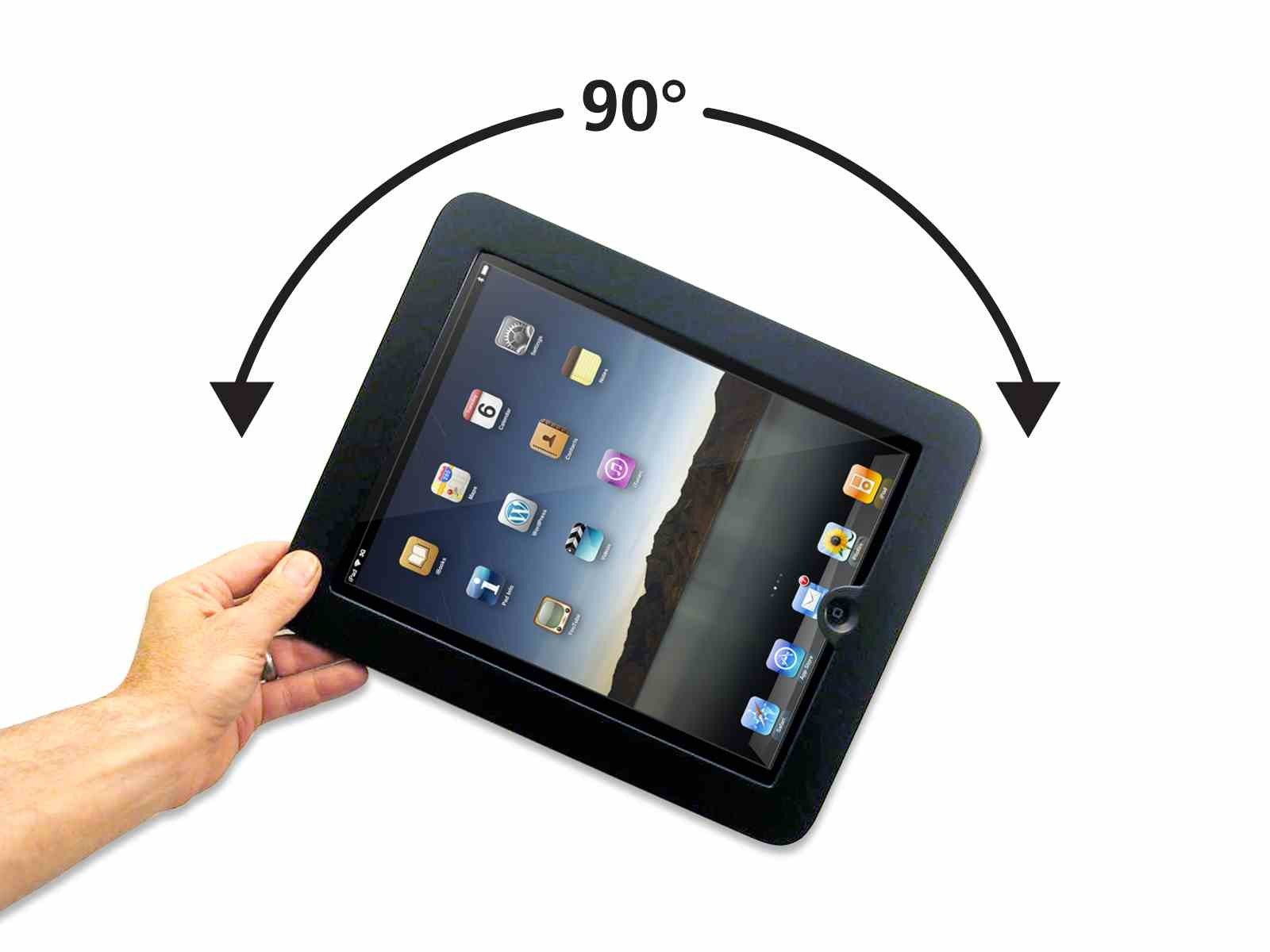 Maclocks 535RWMB Black Executive Enclosure with Rotating Wall Mount for iPad 2/3/4, iPad Air & Air 2 - Secure iPad Stand for Retail, Office & Home Use