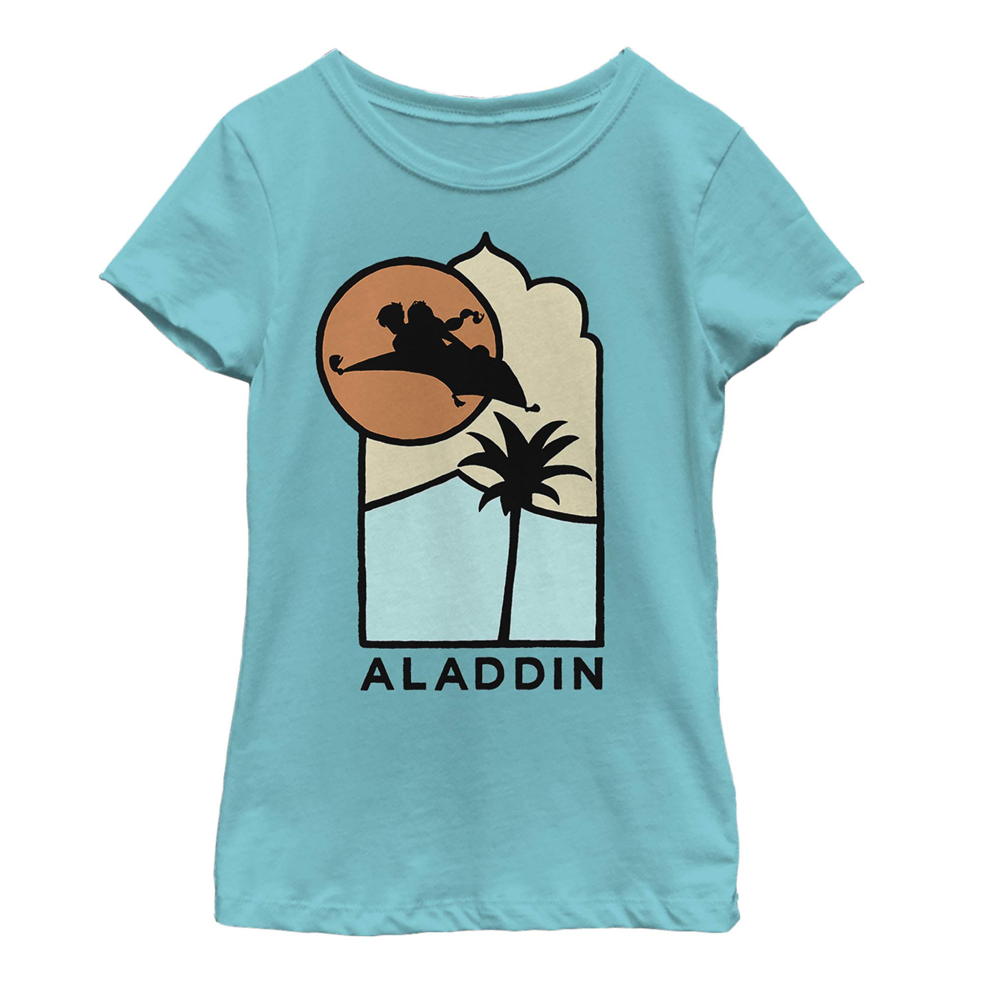 Disney Aladdin Live Action Carpet Ride Girls Short Sleeve T-Shirt - Cute Graphic Tee for Kids - Perfect for Cosplay, Birthday Parties & Disney Theme Outfits