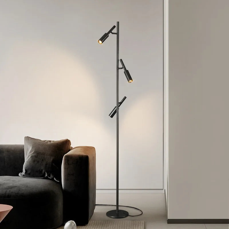 Brass Aura Adjustable Standing Lamp - Modern Floor Light for Living Room, Bedroom & Office - Dimmable Reading Light with Flexible Gooseneck Design