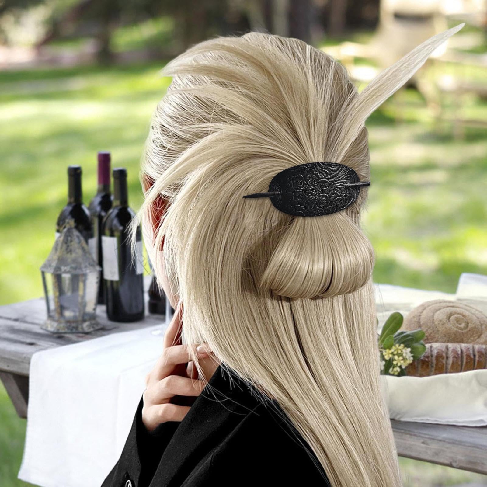 Handmade Faux Leather Hair Clip Barrette - Stylish Hair Tie & Slide Pins for Women & Girls | Perfect for Ponytails, Updos & Everyday Hair Accessories