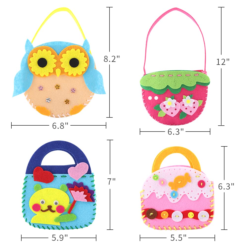 4 Pcs Toddler Sewing Craft Kits - DIY Educational Art & Hand Play Set for Preschool Kids | Creative Learning Toys for Fine Motor Skills Development | Perfect for Classroom Activities & Birthday Gifts