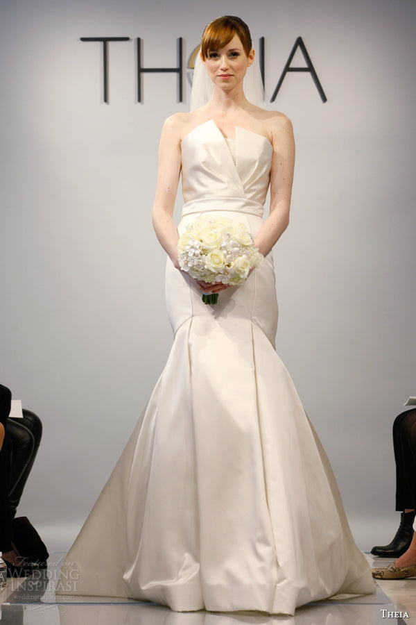 Theia Madison 890067 Elegant Lace Wedding Gown for Bride - Perfect for Church Ceremony, Beach Wedding & Formal Reception