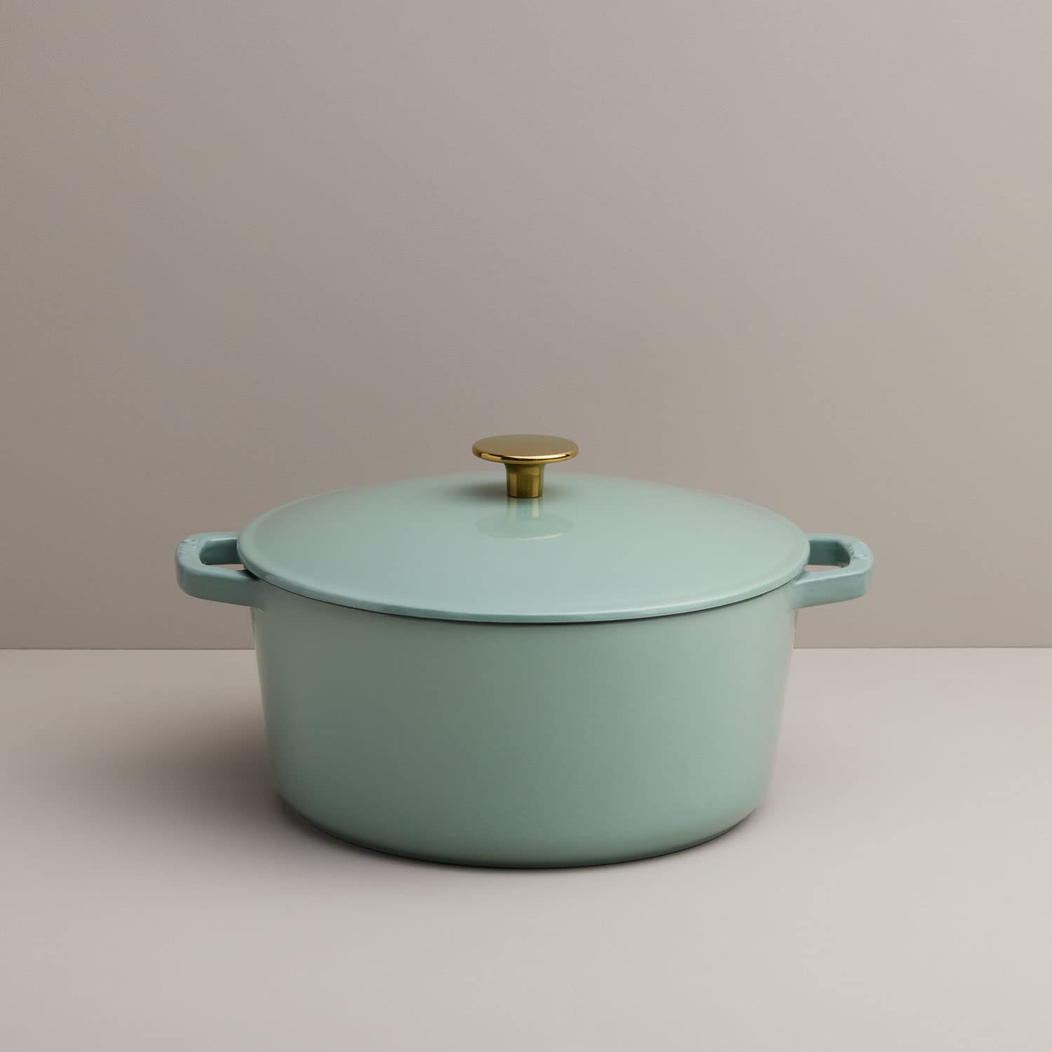 Premium 5.5-Quart Enameled Cast Iron Dutch Oven with Lid - Kana Milo Casserole Pot | Durable Enamel Coating Inside & Out | Oven & Dishwasher Safe | Eucalyptus Green with Gold Knob | Perfect for Braising, Stewing & Baking Bread