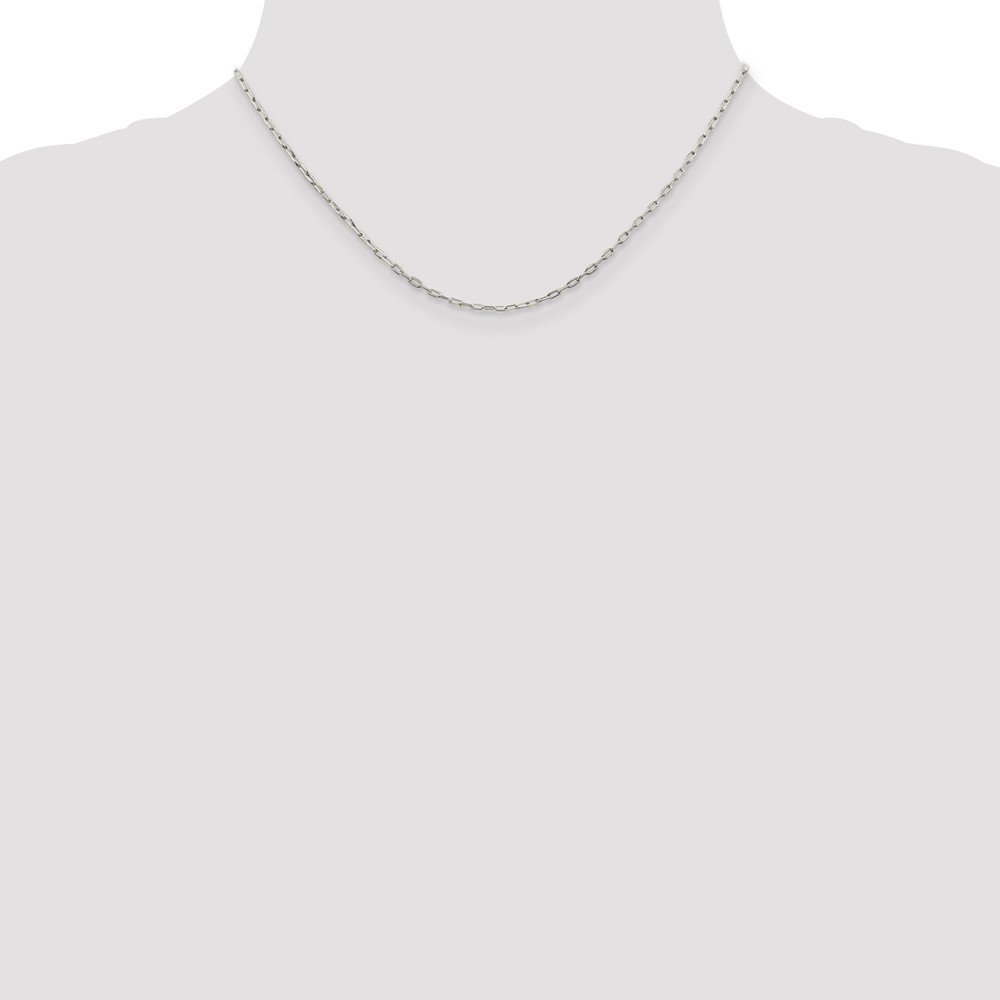 925 Sterling Silver 1.75mm Elongated Open Link Chain Necklace for Women - Dainty Layering Necklace, Gift for Her, Everyday Jewelry & Special Occasions