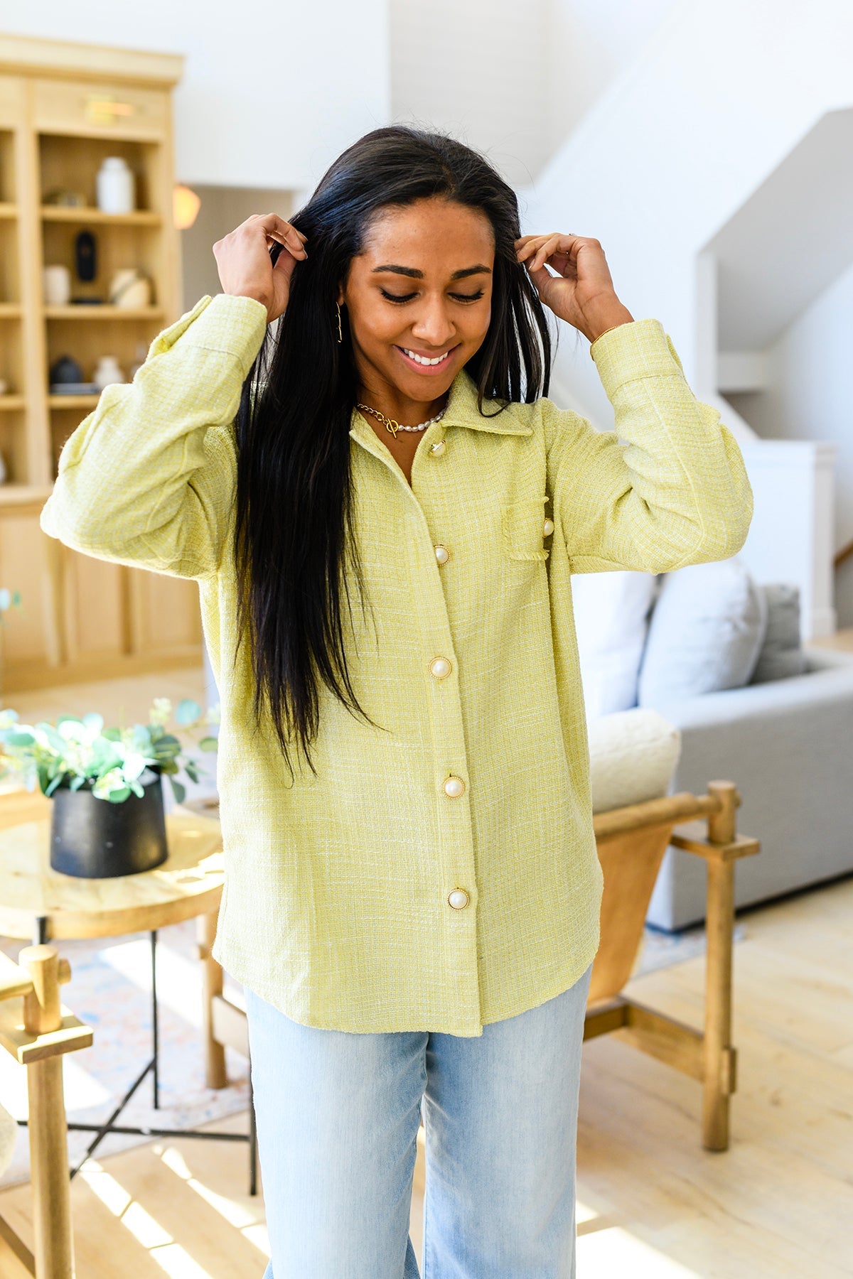 Yellow Daydreams Shacket - Cozy Overshirt for Women | Perfect for Fall Layering & Casual Outfits