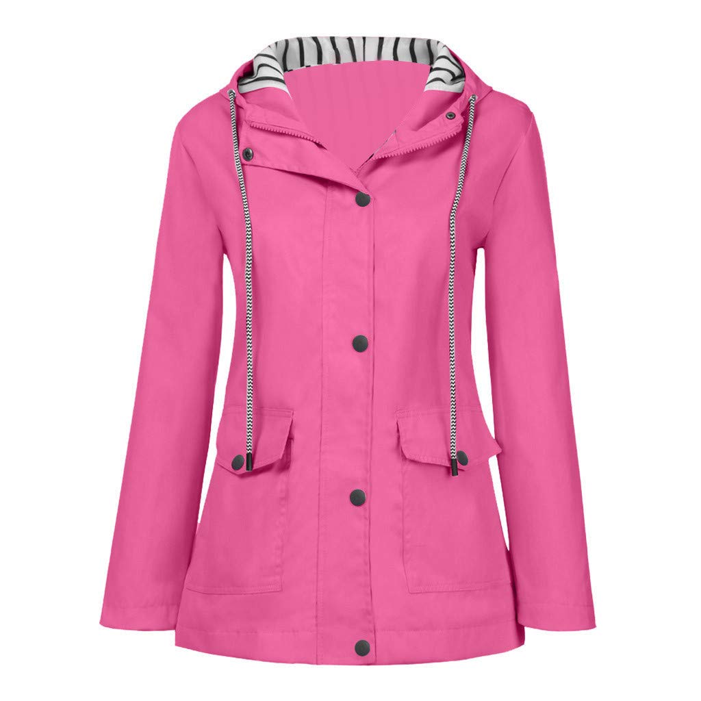 Women's Waterproof Windproof Fleece-Lined Rain Jacket with Hood - Outdoor Raincoat for Hiking, Camping & Travel - Plus Size Available
