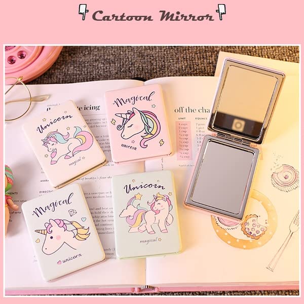 Gomerrykids Unicorn Makeup Mirror for Girls - Compact Mirror with Cute Design, Perfect for Travel, Birthday Gifts & Return Gifts | Portable Vanity Mirror for School, Parties & Home Use