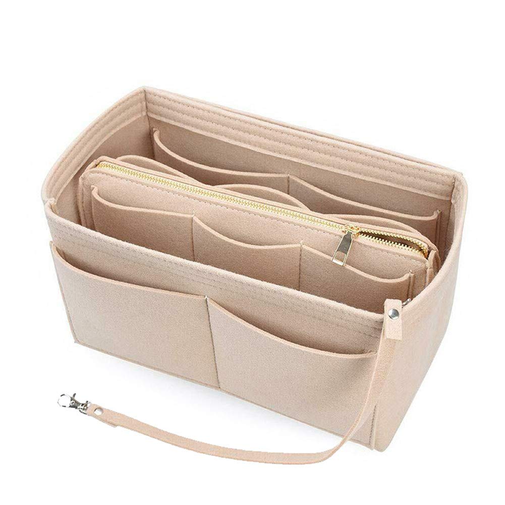 Portable Cosmetic Bag Organizer for Handbags & Totes - Felt Makeup Storage Case