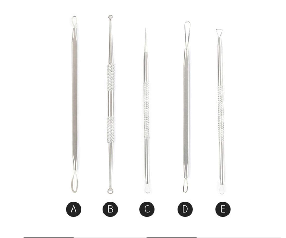 Professional Blackhead Remover Kit - Stainless Steel Acne & Blemish Extractor Tool for Face & Nose - Whitehead & Blackhead Popping Tools with Metal Case - Perfect for Home Skincare & Spa Treatments