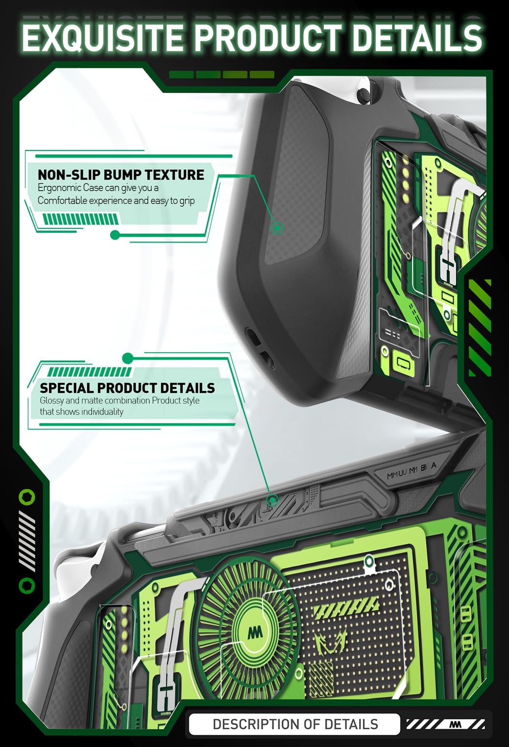 Nintendo Switch OLED 2021 Protective Case - Slim Hard Shell with Screen Protector for Nintendo Switch Blade (Green) | Durable Travel Cover for Gaming, Commuting & Outdoor Use