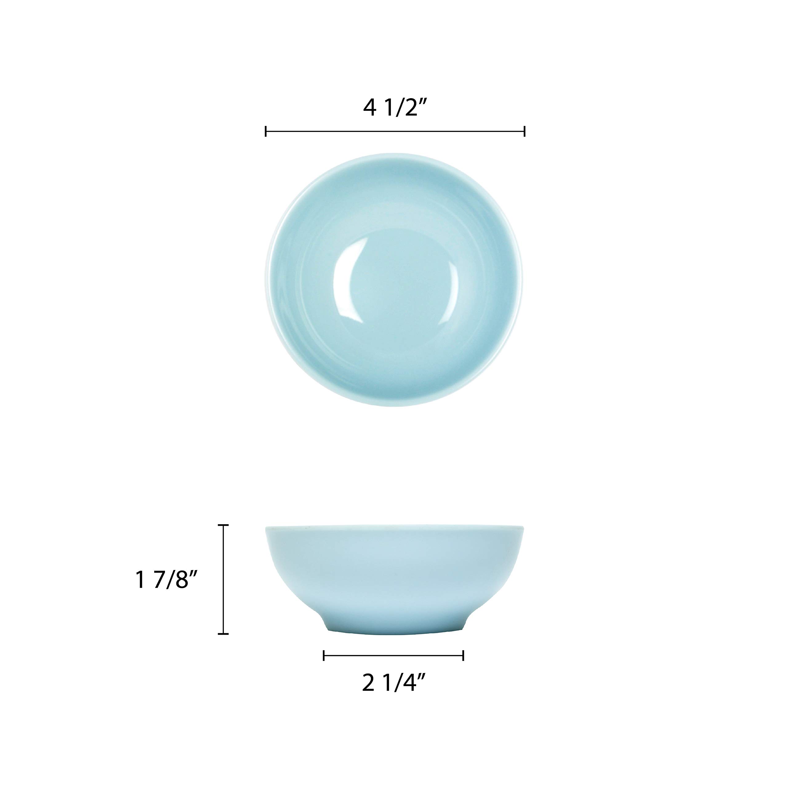 Premium Blue Jade Melamine Dinnerware Set - 8 oz Bowl (4.5 Inch) - Shatterproof & Dishwasher Safe - Set of 12 - Perfect for Outdoor Dining, Picnics, Camping & Pool Parties