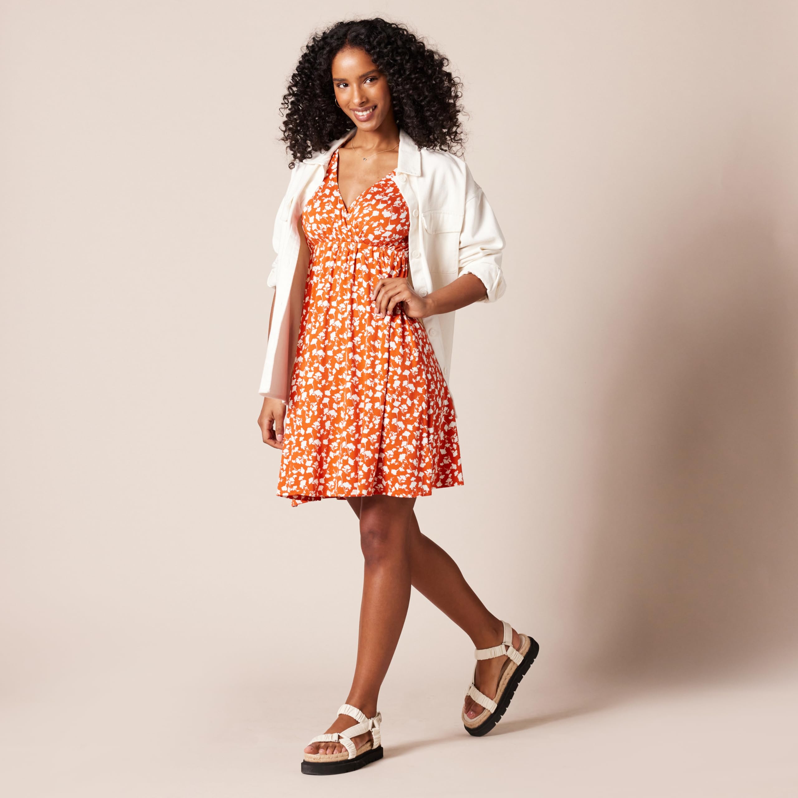Amazon Essentials Women's Surplice Dress - Flattering Wrap Style, Plus Size Options, Casual & Formal Wear for Office, Date Night & Special Occasions