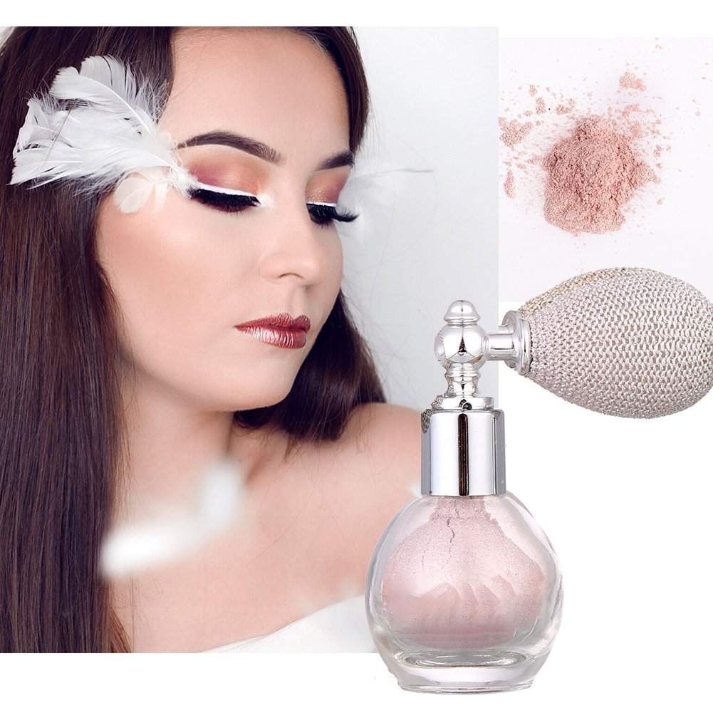 Pressed Powder & Loose Powder Spray - Moisturizing Brightening Makeup with Shimmer & Glitter | Perfect for Daily Wear, Night Out & Special Occasions