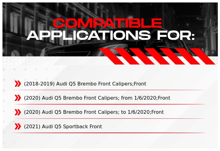 R1 Concepts Premium Front Brake Kit - Ceramic Brake Pads & Rotors for 2018-2021 Audi Q5 | High Performance Automotive Replacement | Smooth Stopping Power for City Driving & Highway Commutes