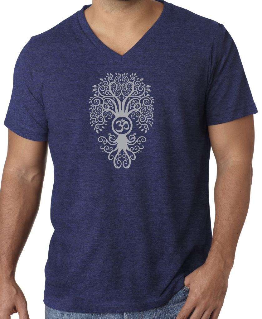 Bodhi Tree Tri-Blend V-Neck Yoga T-Shirt for Men - Breathable & Comfortable Workout Tee for Yoga, Gym & Casual Wear