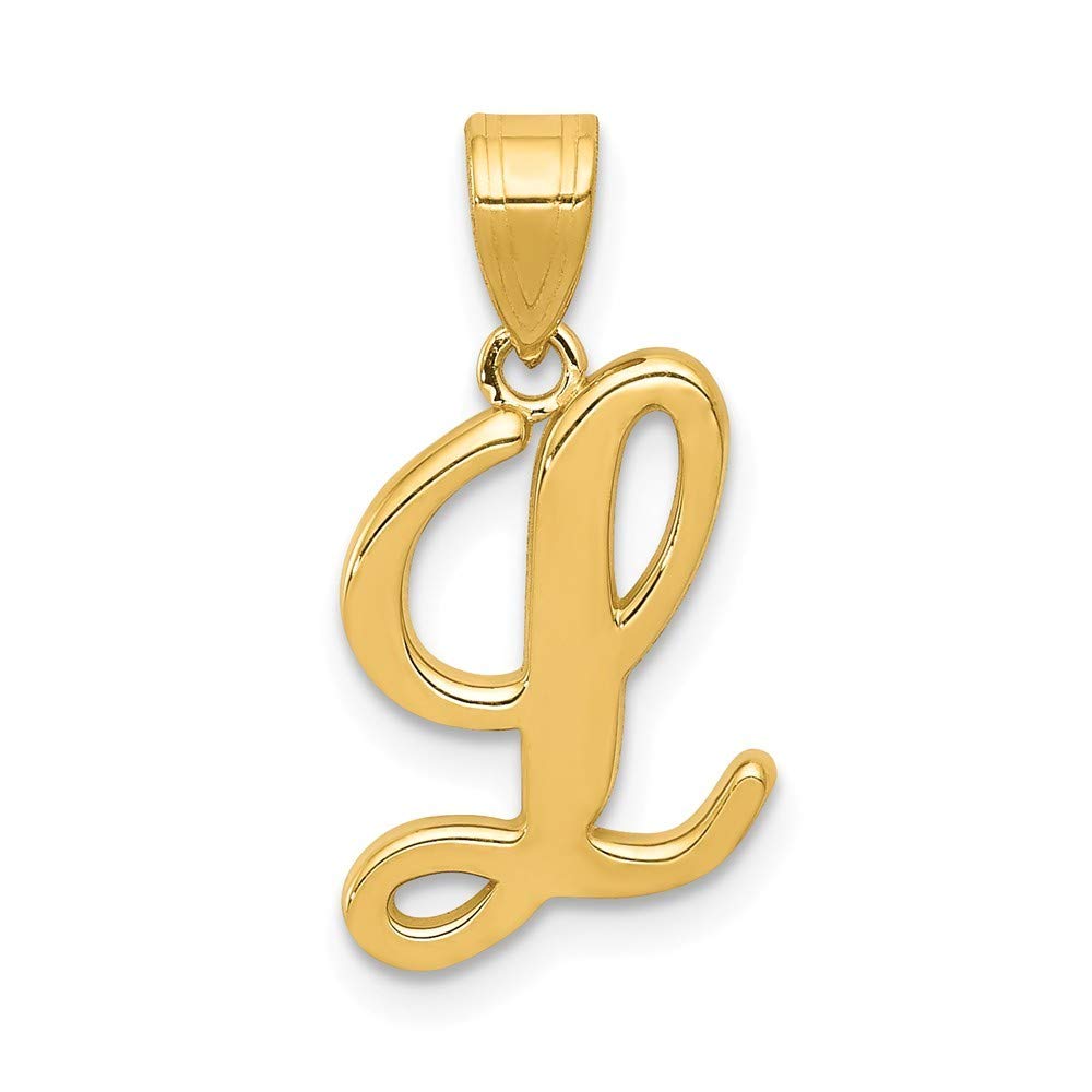 Roy Rose Jewelry 14K Yellow Gold L Initial Letter Pendant Necklace - Personalized Name Jewelry for Women, Dainty Alphabet Pendant for Everyday Wear, Gift for Her, Birthday, Anniversary, Valentine's Day